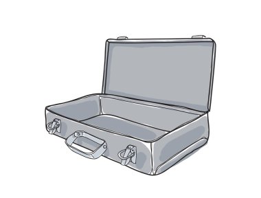 Metal aletleri sanayi çatı elle çizilmiş vektör sanat çizim kutusu