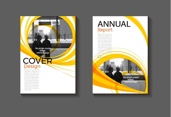 Layout Capa Amarelo Abstrato Fundo Design Moderno Livro Modelo Relatório — Vetor de Stock