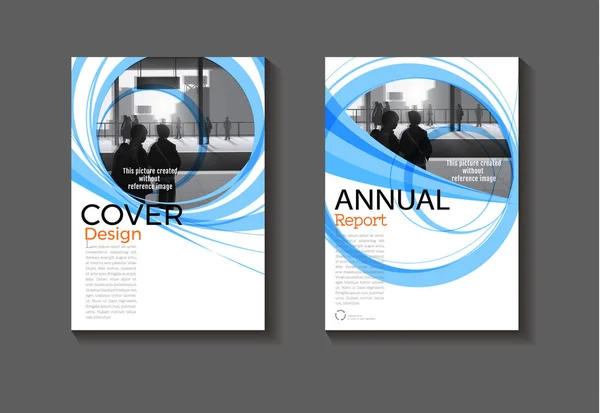 Modelo Azul Layout Capa Abstrato Fundo Design Moderno Livro Relatório — Vetor de Stock