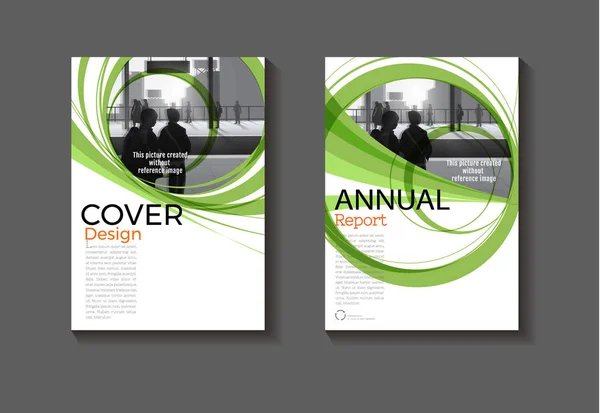 Modelo Verde Layout Capa Abstrato Fundo Design Moderno Livro Relatório — Vetor de Stock