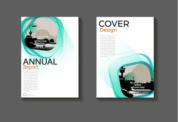 Mar Verde Modelo Layout Capa Abstrato Fundo Design Moderno Livro — Vetor de Stock