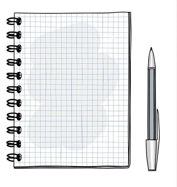 Raster Notebook Hand Getrokken Pen Vector Kunst Illustratie — Stockvector