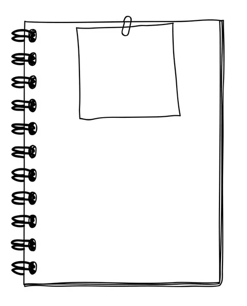 Caderno Papel Nota Desenhado Mão Ilustração Arte Linha Vetorial —  Vetores de Stock