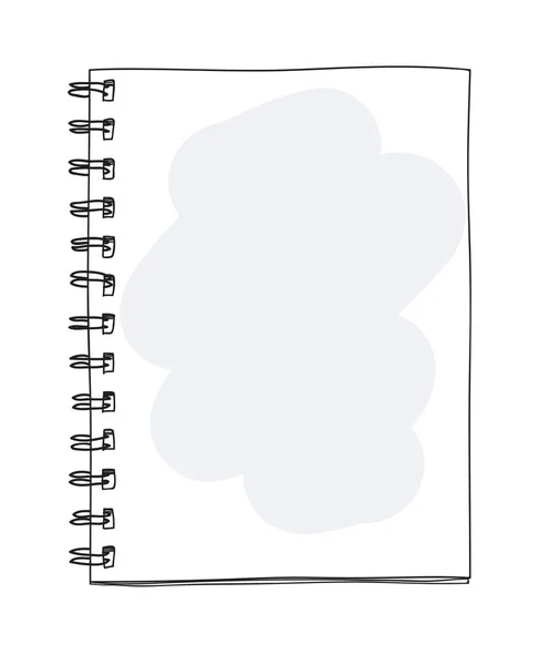 Cuaderno Blanco Dibujado Mano Lindo Ilustrador Vector Arte — Vector de stock