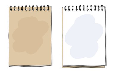 Kahverengi defter el çizilmiş sanat vektör illüstrasyon
