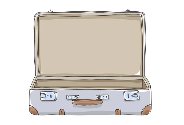 Vide Valise millésime dessin à la main illustration vectorielle d'art — Image vectorielle