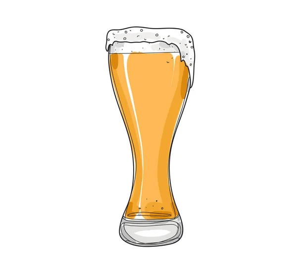Frosty bier glazen en mokken hand getekende stijl Art vector illustr — Stockvector