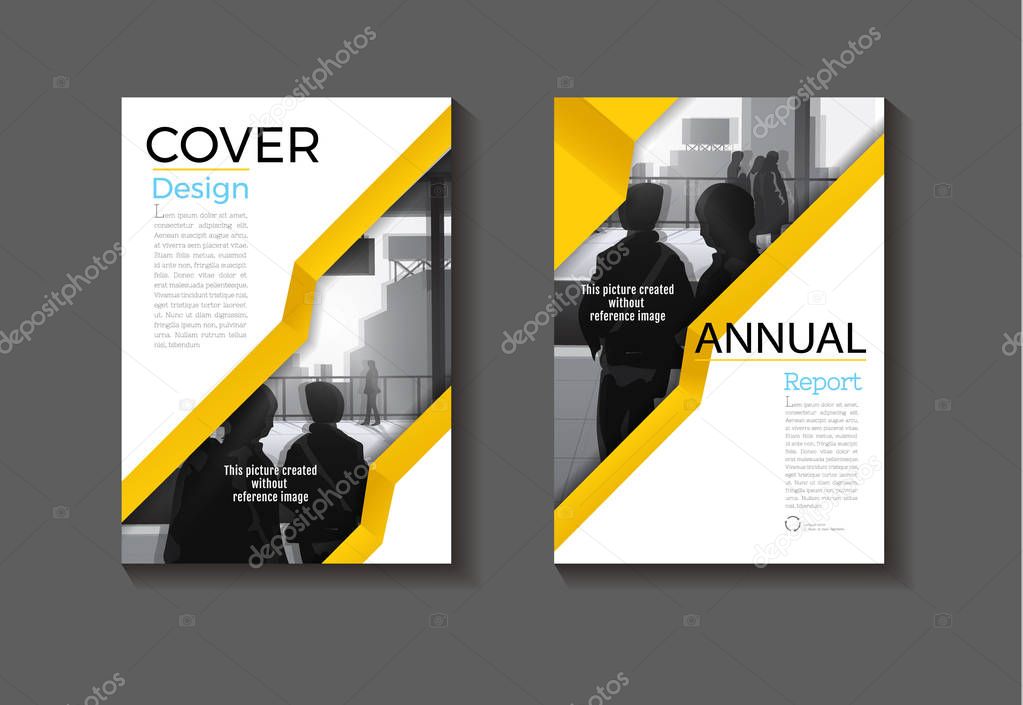 layout cover yellow abstract background modern  design modern book cover Brochure template,annual report, magazine and flyer Vector a4