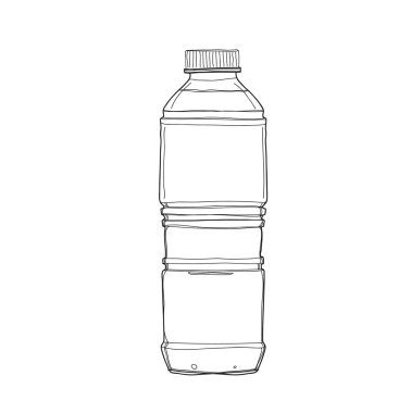 su Şişesi el çizilmiş çizgi resim boyama vektör kesme illustratio