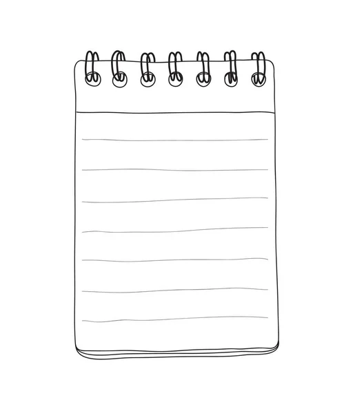 笔记本记事本方形，线条和空白素描板可爱的手德拉 — 图库矢量图片