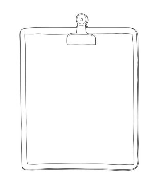 pano not defteri kağıt sevimli el çizilmiş çizgi sanat vektör illustr