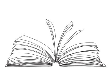 açık kitap defter el çizilmiş sevimli çizgi sanat vektör illüstrasyon