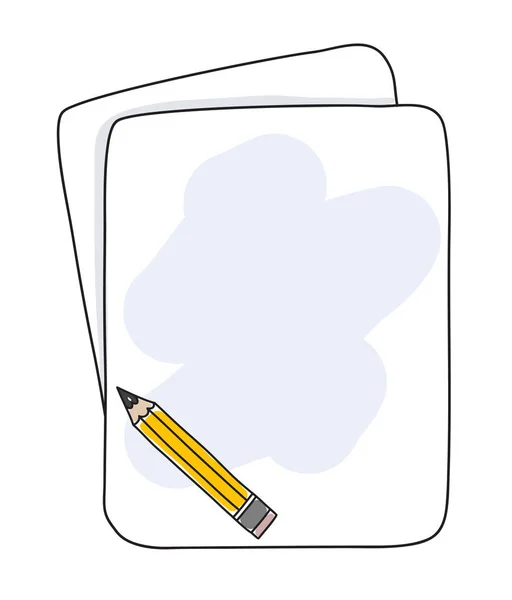 Μολύβι και σημειωματάριο χειρός εικόνα χαριτωμένο διάνυσμα — Διανυσματικό Αρχείο