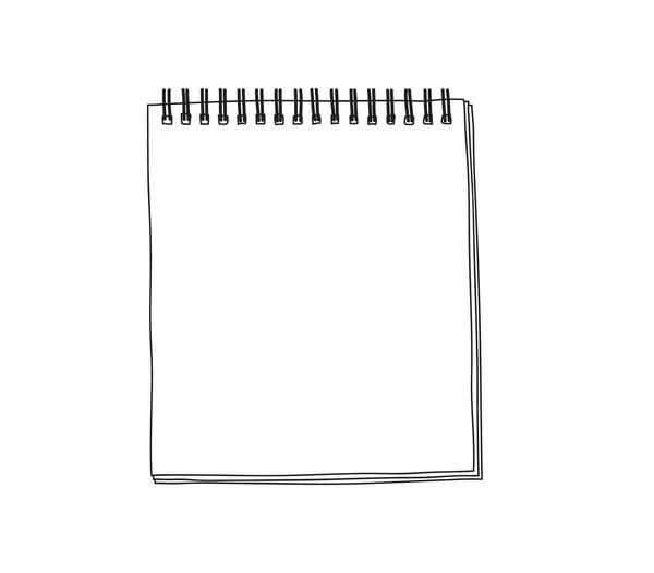 Notebook Papel Mão Desenhada Linha Bonito Arte Ilustração — Vetor de Stock