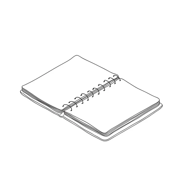 Cuaderno Arte Dibujado Mano Doodle Vector Lindo Línea Arte Ilustración — Vector de stock