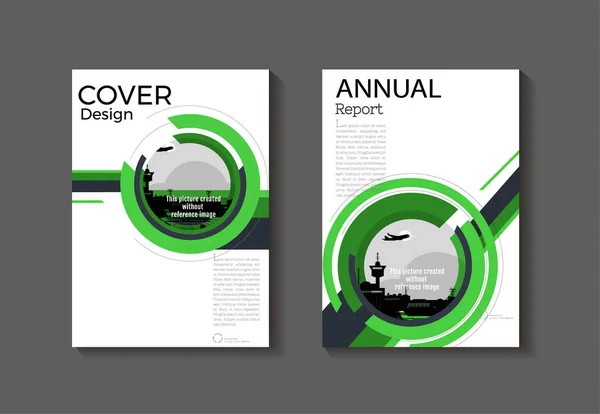 緑の現代カバー抽象カバーブックパンフレットテンプレート デザイン 年次報告書 雑誌やチラシのレイアウトベクトルA4 — ストックベクタ