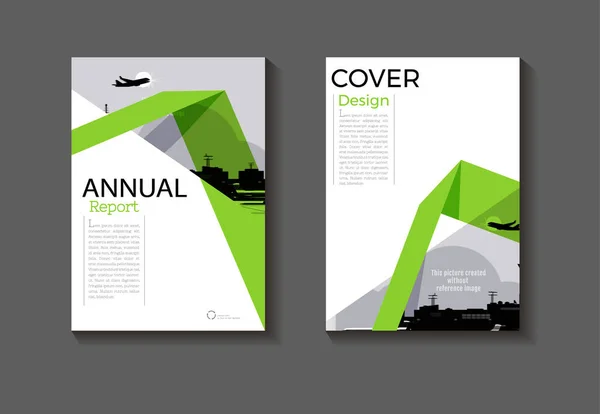 Capa Verde Moderno Fundo Design Livro Verde Folheto Modelo Revista — Vetor de Stock
