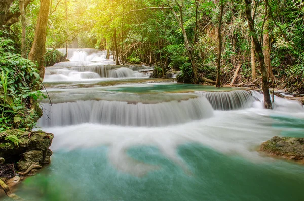 Fahrt Zum Wunderschönen Wasserfall Tropischen Regenwald Weiches Wasser Des Baches — Stockfoto