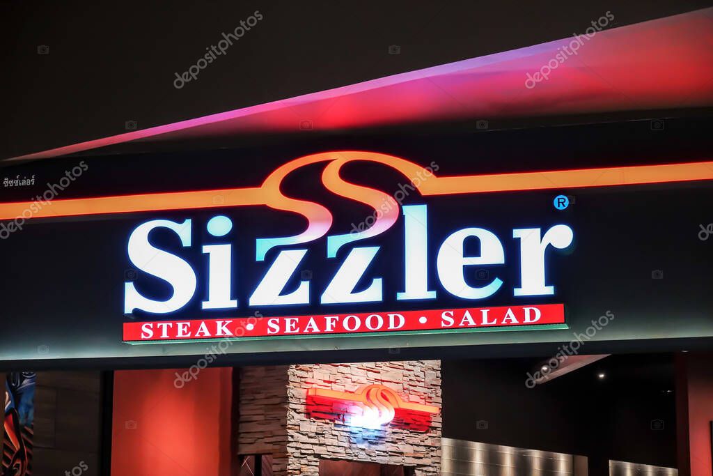 Bangkok, Thailand - March 20, 2019 : People in Sizzler Restaurant. Sizzler is an famous restaurant in Thailand