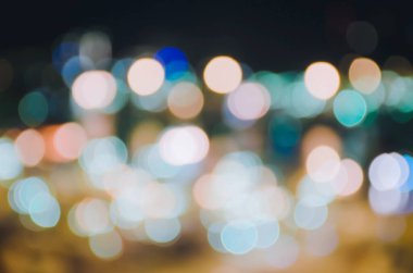 Açık Gece Şehri Bokeh soyut arkaplanı bulanıklaştırdı, çok renkli bokeh resimleri