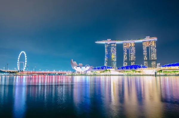 Singapore Nov 2018 Nightscape Singapore Marina Bay Sand Landscape Singapore — Stock Photo, Image