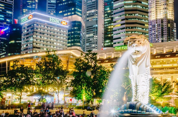 Singapore Nov 2018 View Business District Merlion Park Landmark Name — Stock Fotó