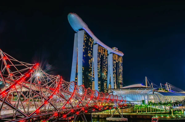 Szingapúr 2018 November Marina Bay Sands Hotel Garden Öbölben Helix — Stock Fotó