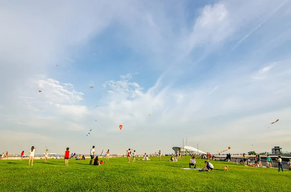 Singapore November 2018 Top View Marina Barrage Top Evening Marina — Stock Fotó