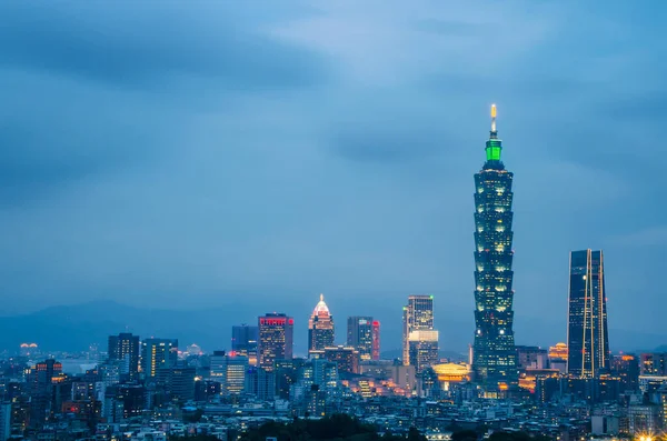 Taipei Taiwan Mayo 2019 Noche Ciudad Taipei Con 101 Torres —  Fotos de Stock