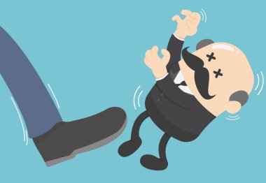 Onun patron işadamı koca ayak tekme tarafından tekme işadamı