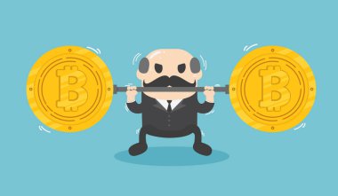 iş adamı çok ağır para kaldırıyor. bitcoin yıkılışı