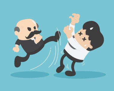 Kavram vektör çizim, Şef iş gibi acımasız Kick kiraladı