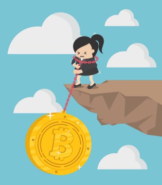 Sikke vektör çizim, çekme, para birimi, karikatür kavramı iş yığını 