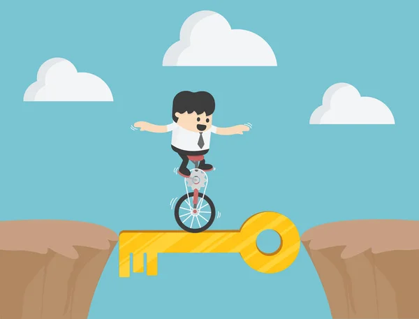 Businessman Conducir Bicicleta Para Objetivo — Vector de stock