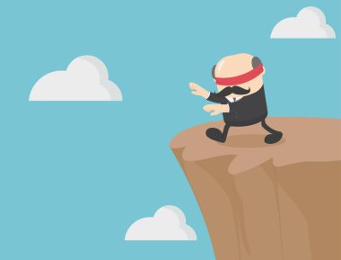 İşadamı yaşlı insanlar gözleri bağlı. Doğruca d 'ye gidiyor.