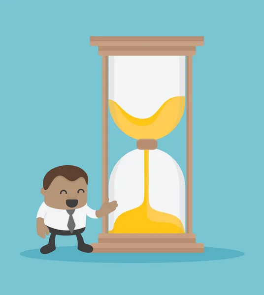 Empresas africanas que ofrecen reloj de arena a aquellos que necesitan tiempo . — Vector de stock