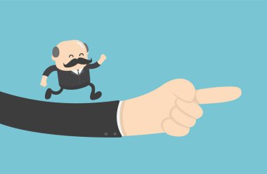 İş adamı eli, iş yönetimi için doğru kavramdır..