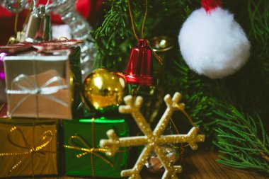 Arkaplan için süslenmiş Noel