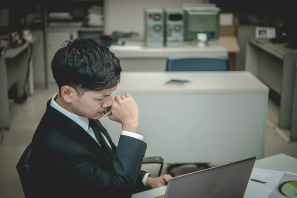Close Stress Empresário Asiático Falha Trabalho Pessoas Tailândia Não Sucesso — Fotografia de Stock