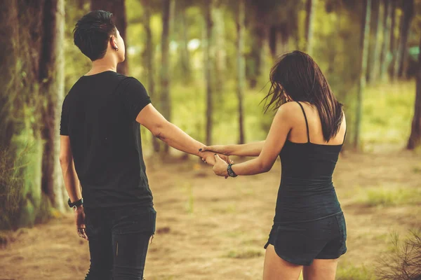 Sad Woman Looking Your Boyfriend Walking Leave Life Her Vintage — Stock Photo, Image