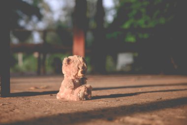 Yalnız oyuncak ayı, klasik esmer tonda.