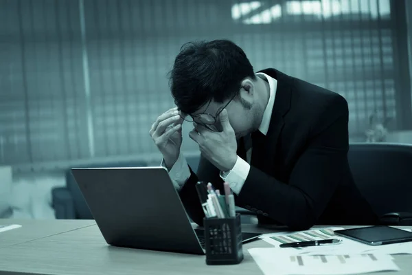 Homme Affaires Asiatique Stressé Travail Furieux Travail Acharné Patron Plaignent — Photo