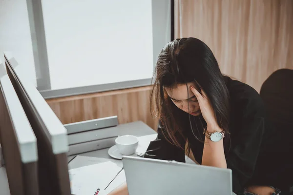 Mujer Negocios Estrés Jefe Secretario Tiene Trabajo Duro Tailandia Personas — Foto de Stock