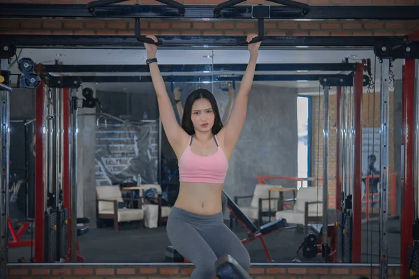 Beautiful Asian Woman Exercising Gym Thailand — Stock Photo, Image