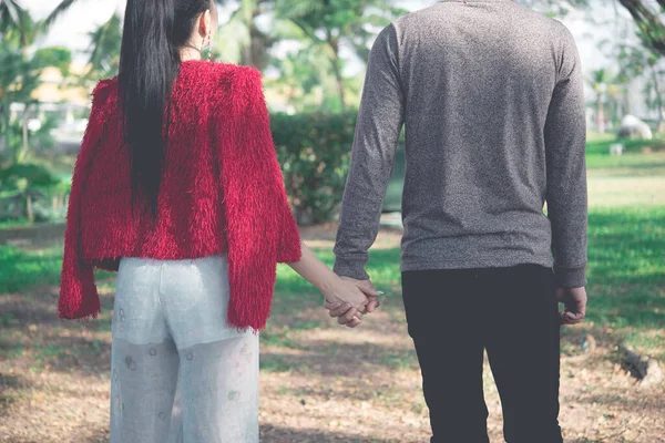 Bild Eines Verliebten Asiatischen Paares Das Spaß Park Hat Glückliche — Stockfoto