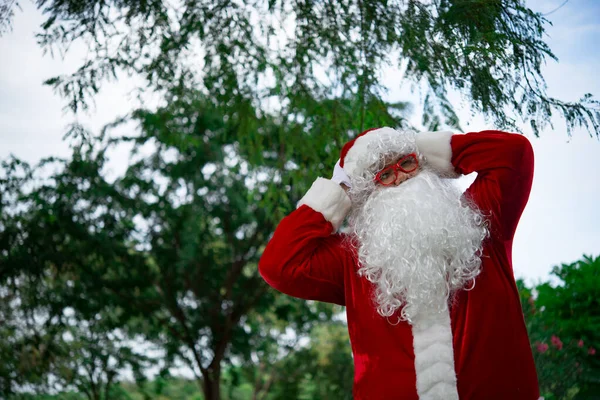 Babbo Natale Nella Foresta Concetto Buon Natale — Foto Stock