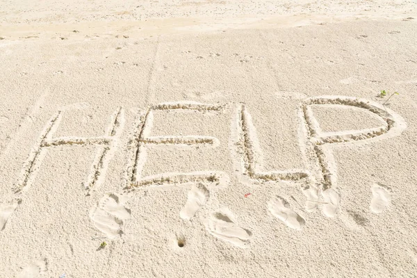 Write Help Beach Sea Stock Picture