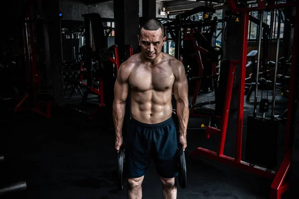 Retrato Hombre Asiático Gran Músculo Gimnasio Tailandia Personas Entrenamiento Para — Foto de Stock