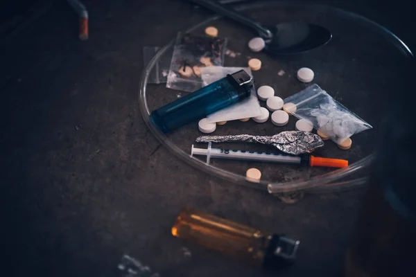 Asian Men Drug Addicts Inject Heroin Veins Themselves Flakka Drug — Stock Photo, Image
