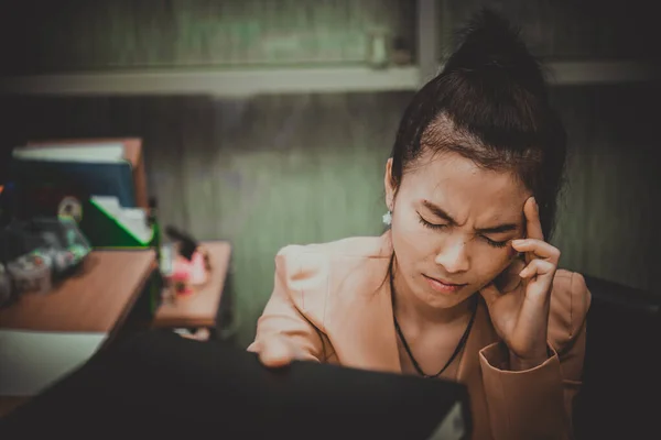 Asian stress business woman in the office,recieve hard work from boss,she  use hand touch head | Stock Images Page | Everypixel